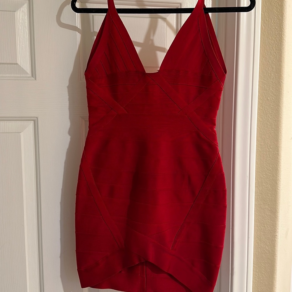 Red mini dress